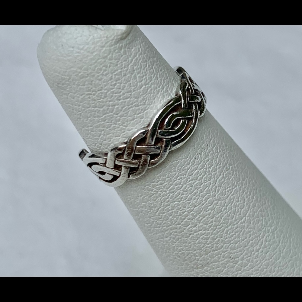 Vintage DESIGNER Sterling Silver Celtic Woven Toe Ring